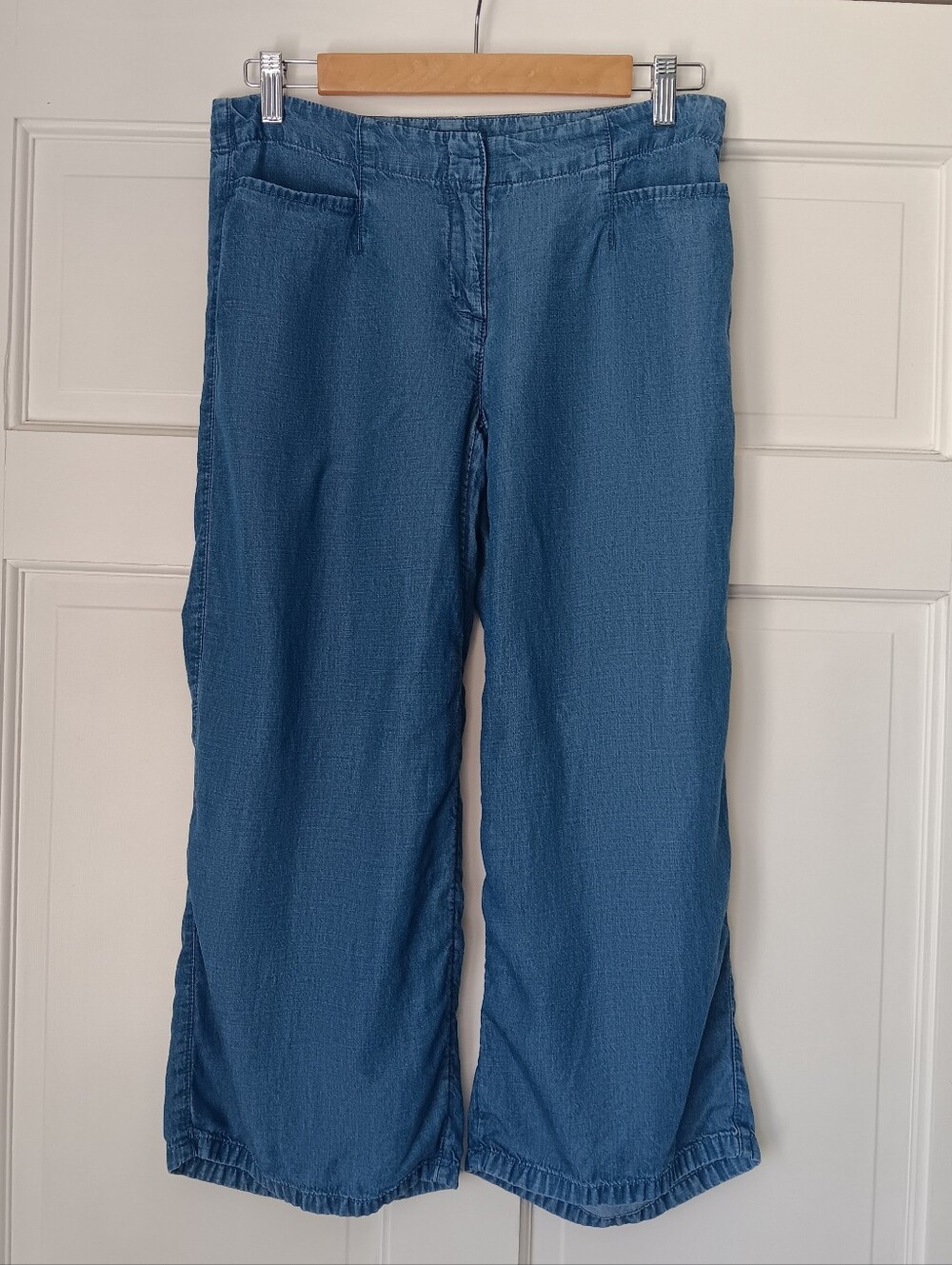 J. Jill Mid- Rise Chambray Wide- Leg Pants/Capris